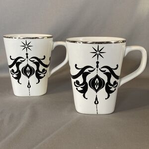 Christmas Drop Ornament Scintillio Style Coffee Mug Arctic Solstice Black White